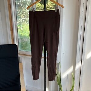 Athleta Brown Zip Ankle Leggings - Medium